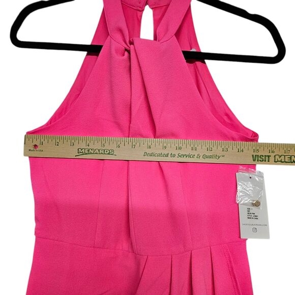 NWT Julia Jordan Midi Dress Women's 2 Fuchsia Pink Knot-Neck Tulip Hem (1111) - Picture 3 of 8